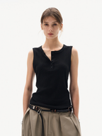 Frostfall - Slim Fit Ribbed Sleeveless Tank Top