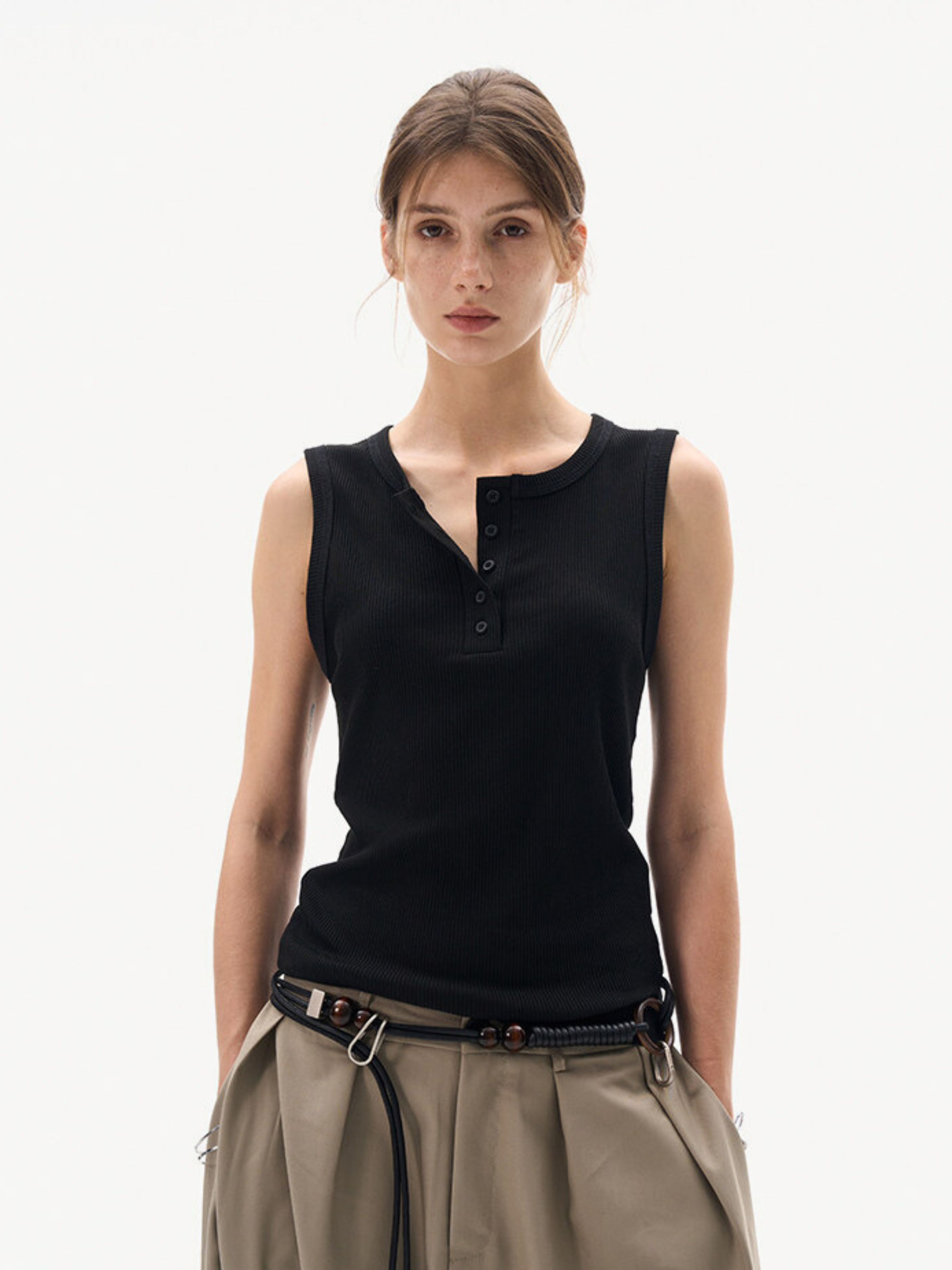 Frostfall - Slim Fit Ribbed Sleeveless Tank Top