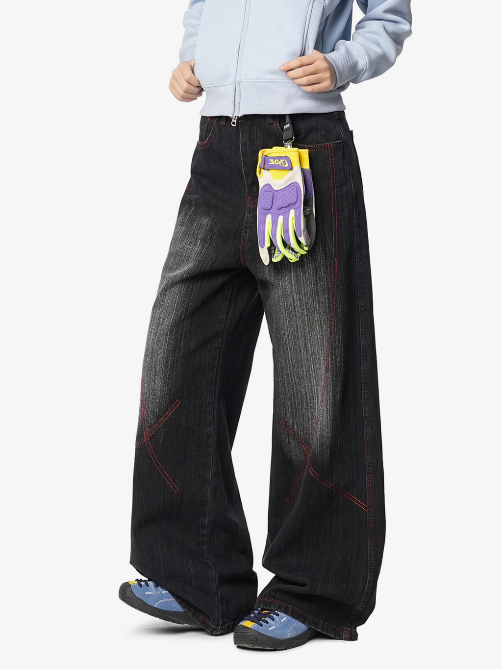 HardPan - Contrast Hasso Stitching Cotton Denim Jeans