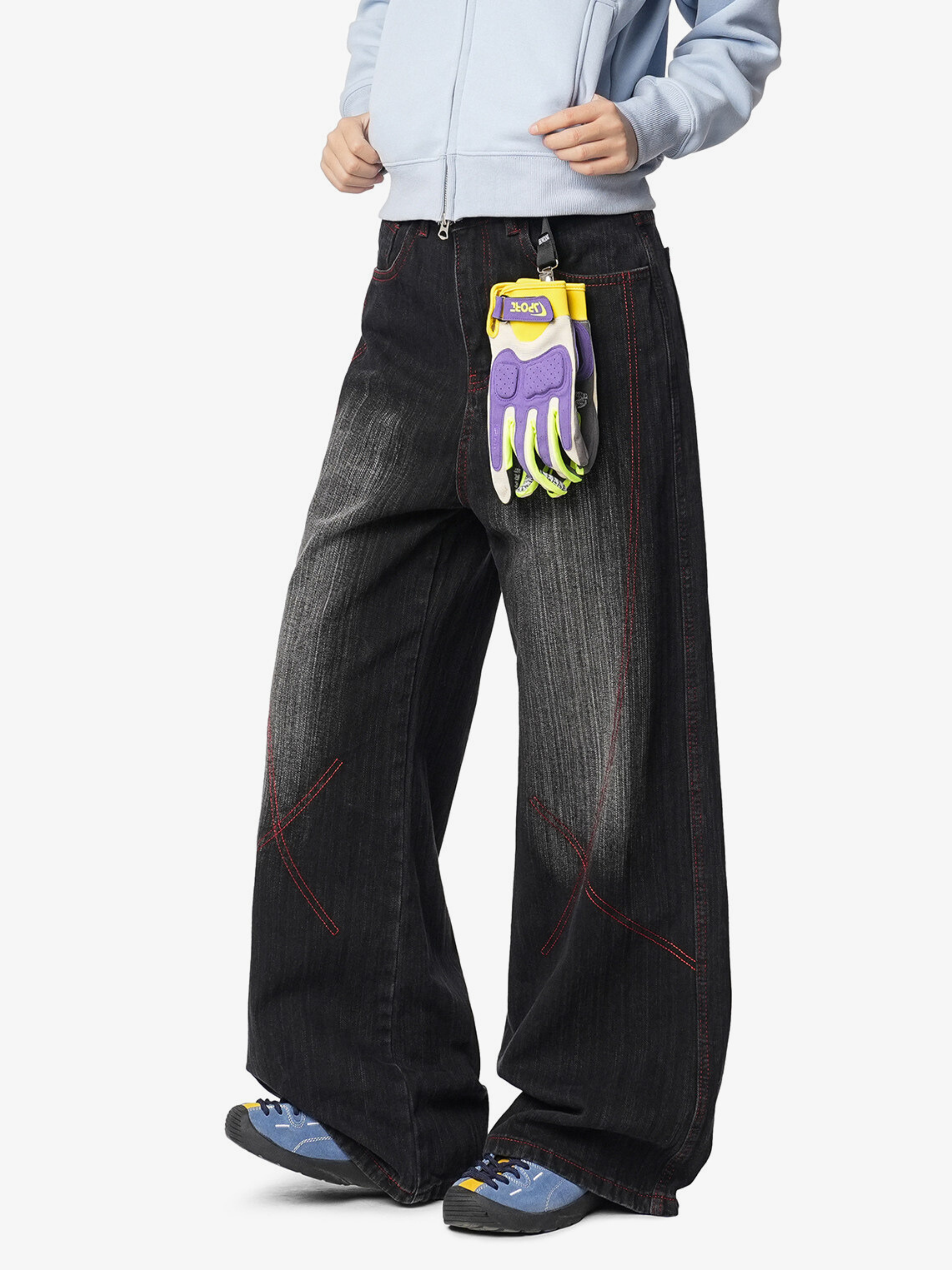 HardPan - Contrast Hasso Stitching Cotton Denim Jeans