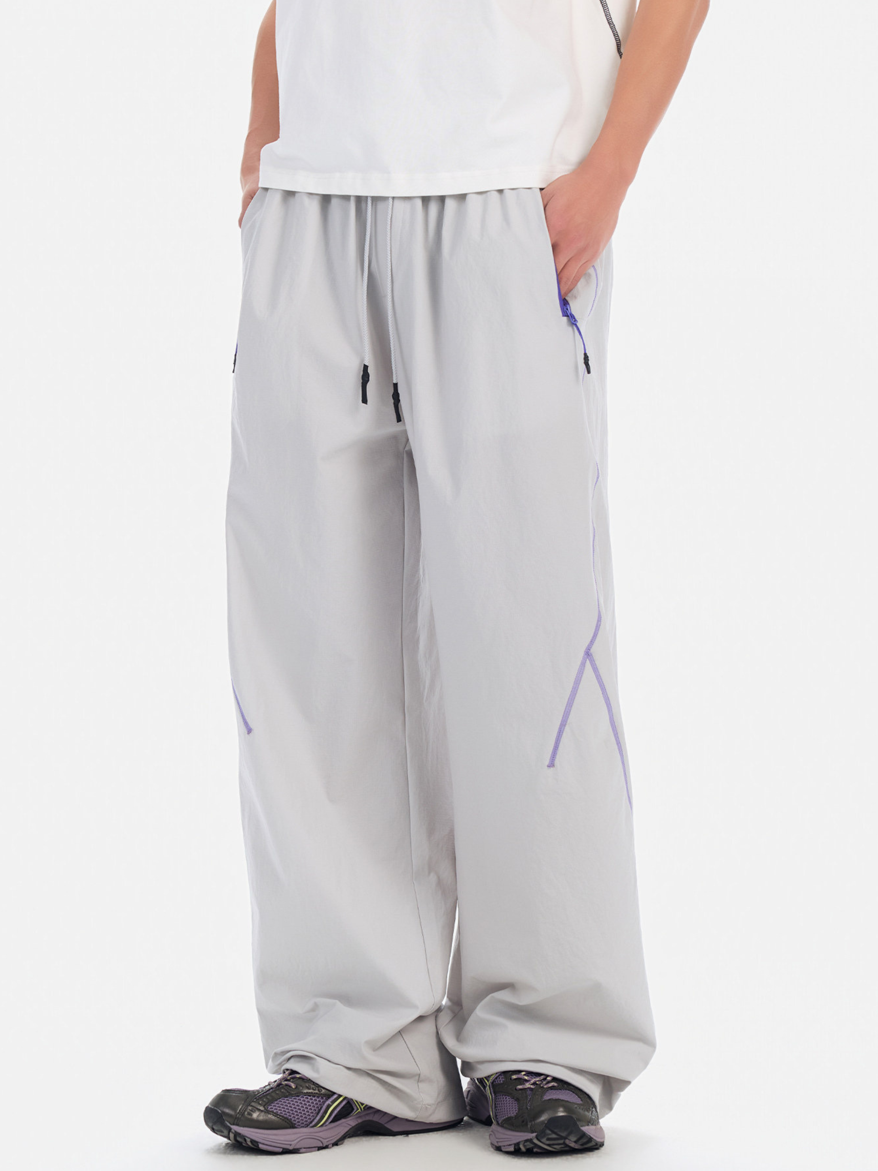 Oakfall - Water-Repellent Contrast Stitch Wide-Leg Pants
