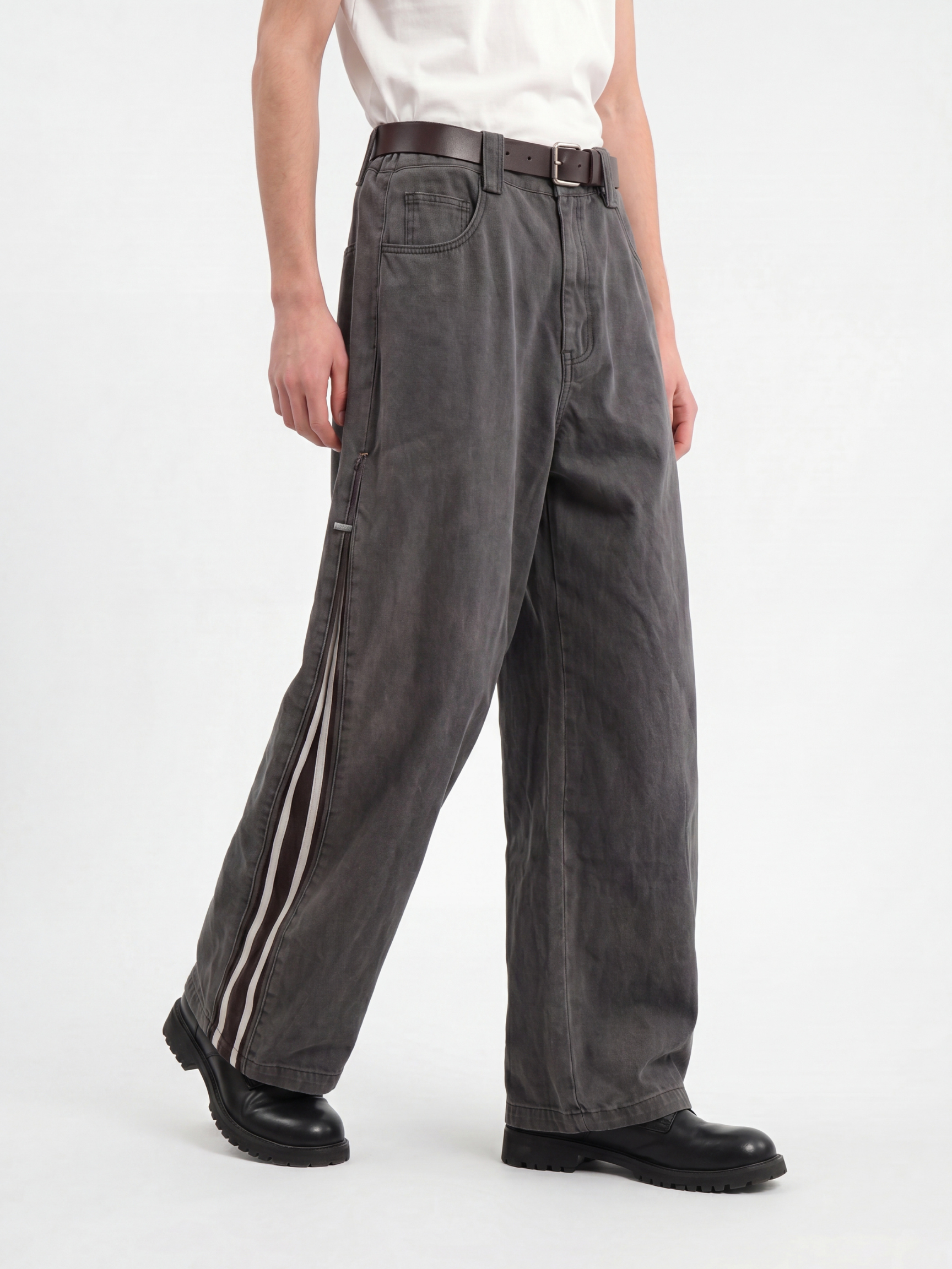 FlareMist - Men's Washed Side-Zip Wide-Leg Pants