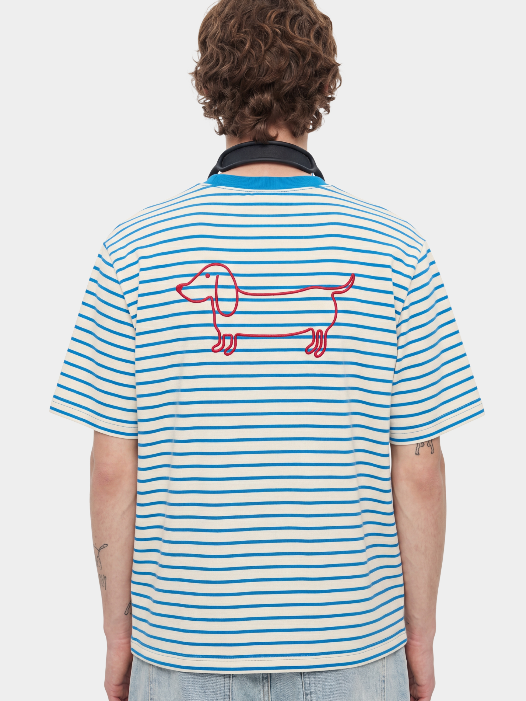 StillCloak - Striped Embroidered Cotton Relaxed T-Shirt