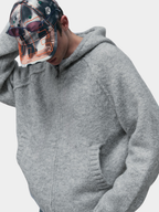 Ravensoul - Unisex Loose-Fit Zip-Up Hooded Knit Sweater