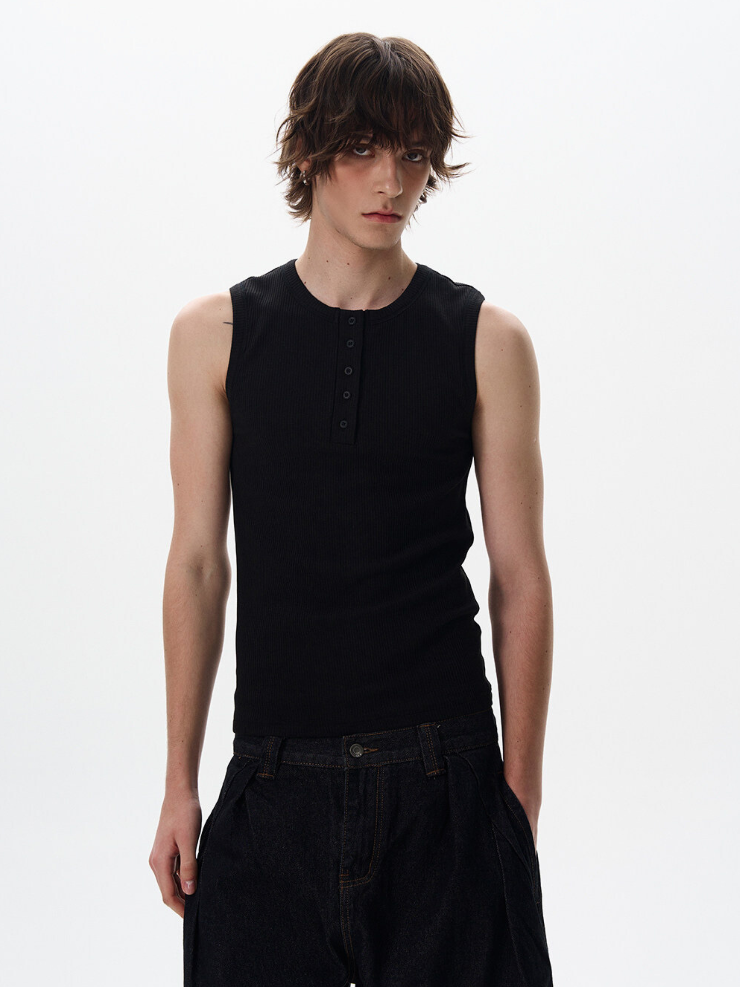 Frostfall - Slim Fit Ribbed Sleeveless Tank Top