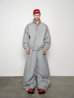 Emberthrone - Men's High-Neck Sweatshirt & Curved-Leg Jogger Set