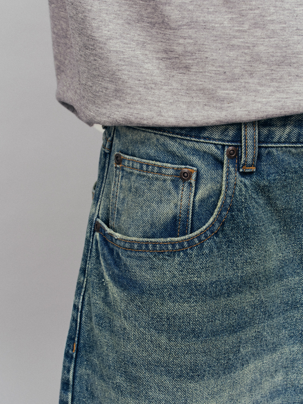 Tempestfire - Men's Washed Denim Wide-Leg Jeans