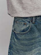 Tempestfire - Men's Washed Denim Wide-Leg Jeans