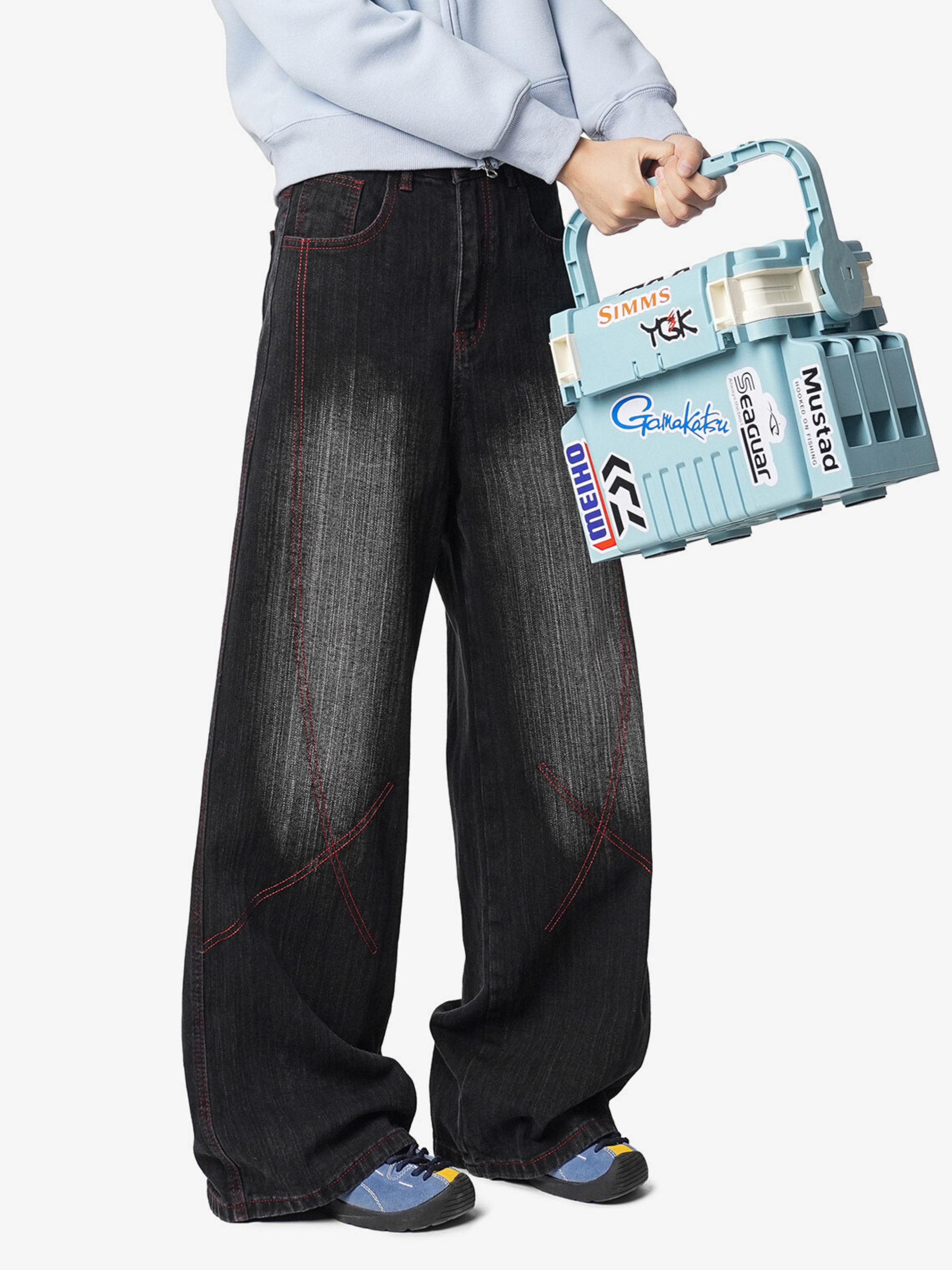 HardPan - Contrast Hasso Stitching Cotton Denim Jeans