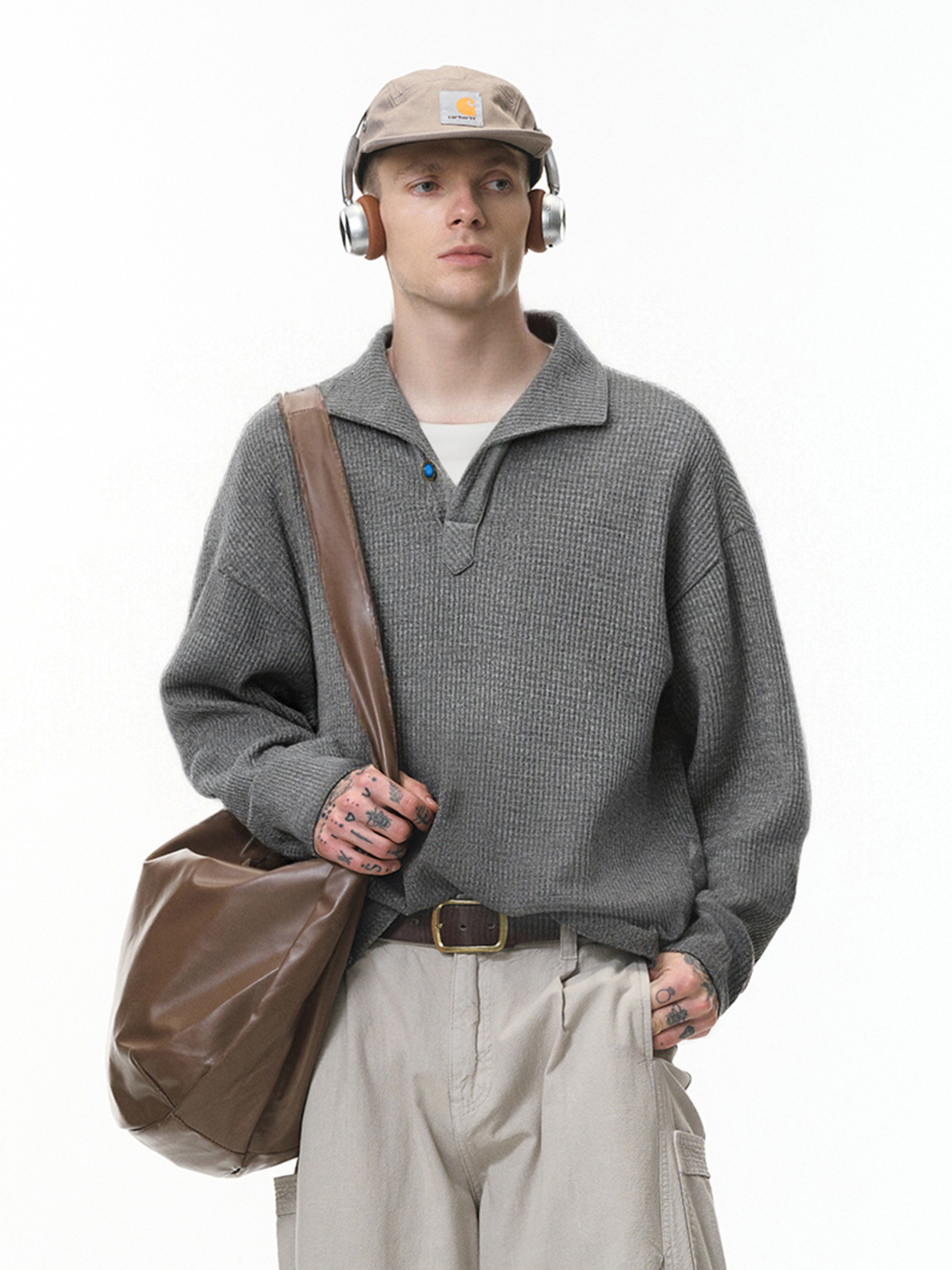 Shade - Unisex One-Piece Collar Long Sleeve Polo Shirt