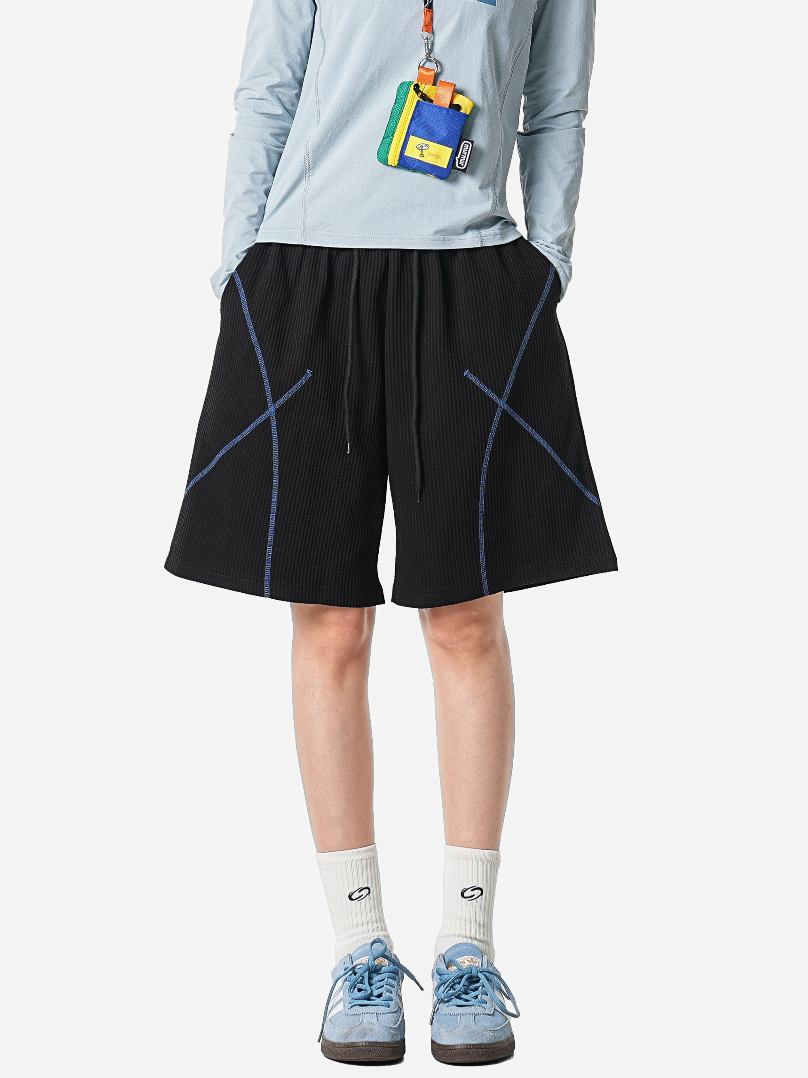 Emberbreeze - Unisex Moisture-Wicking & Quick-Dry Contrast Stitch Knit Shorts