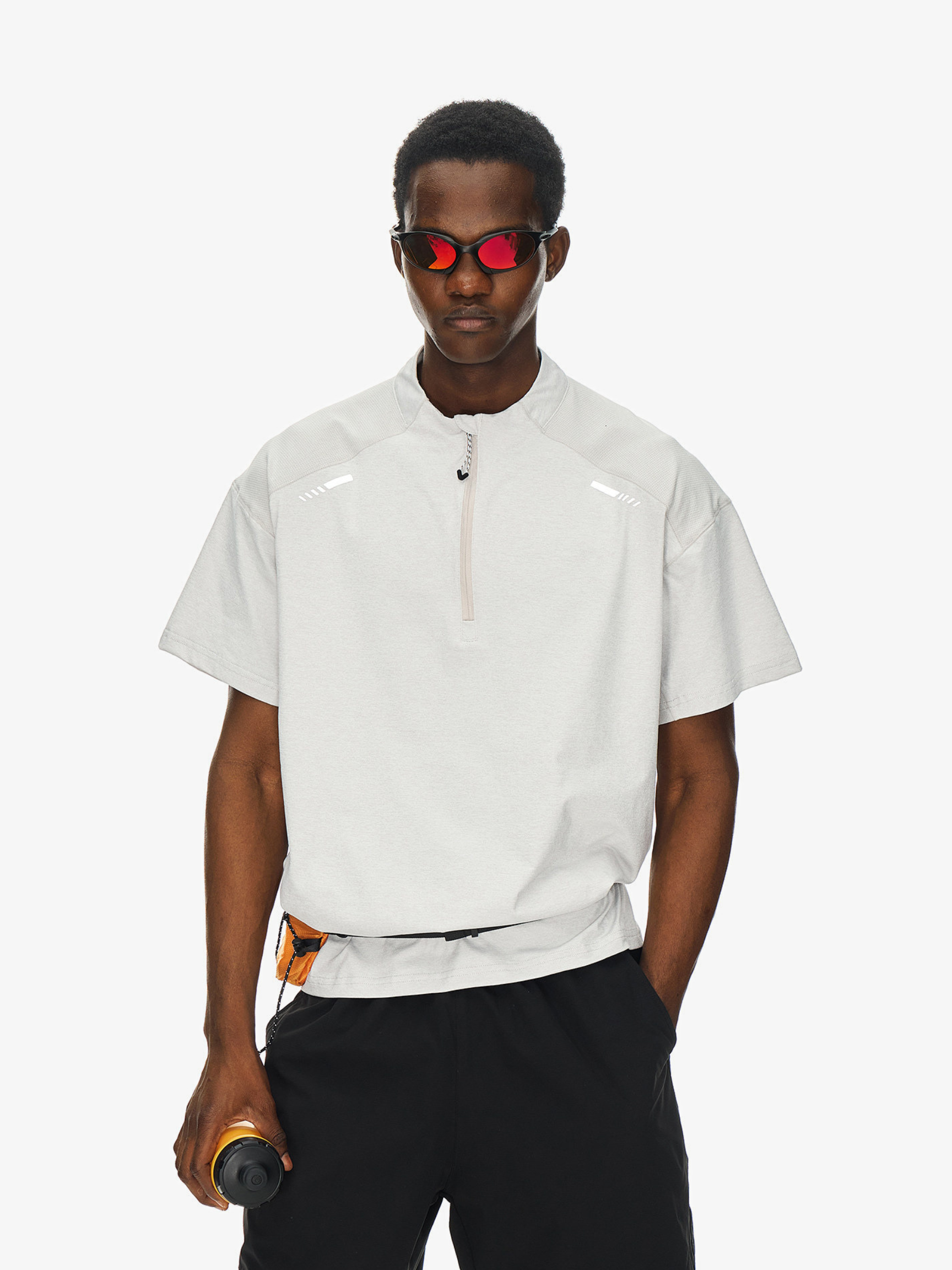 AuraFlow - Men's UPF50+ UV Protection Half-Zip T-Shirt