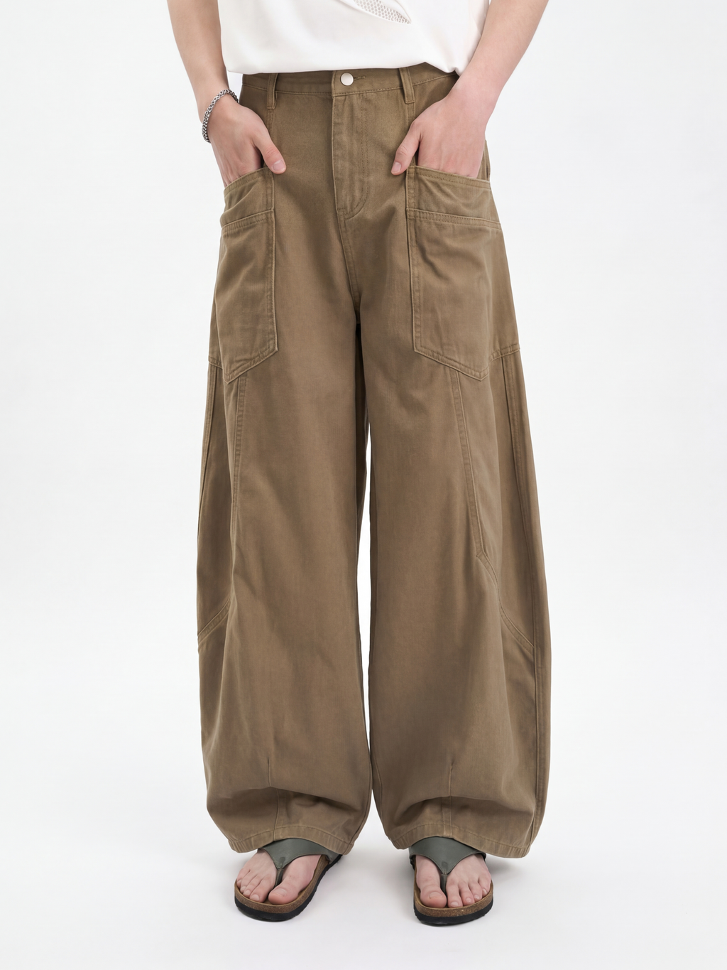 Ironcrest - Men's Washed Cotton Large Pockets Pants
