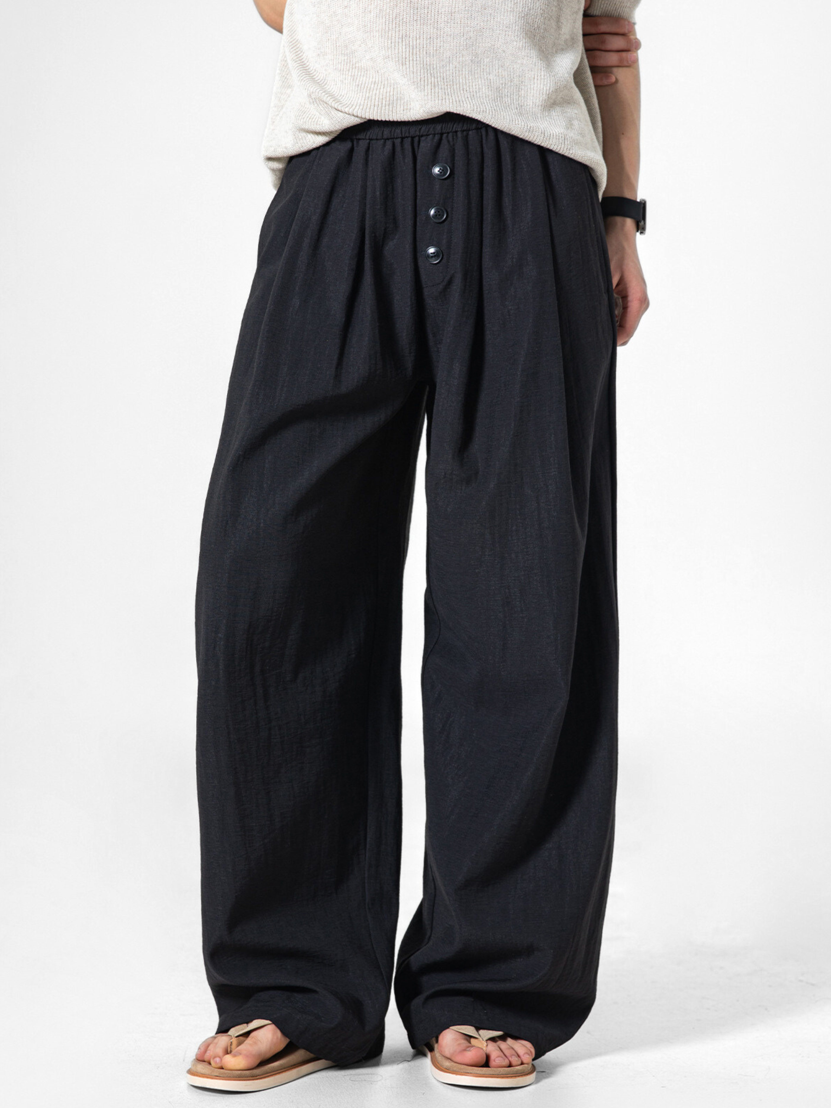 Forestfall - Men's Button-Detail Relaxed Straight-Leg Pants