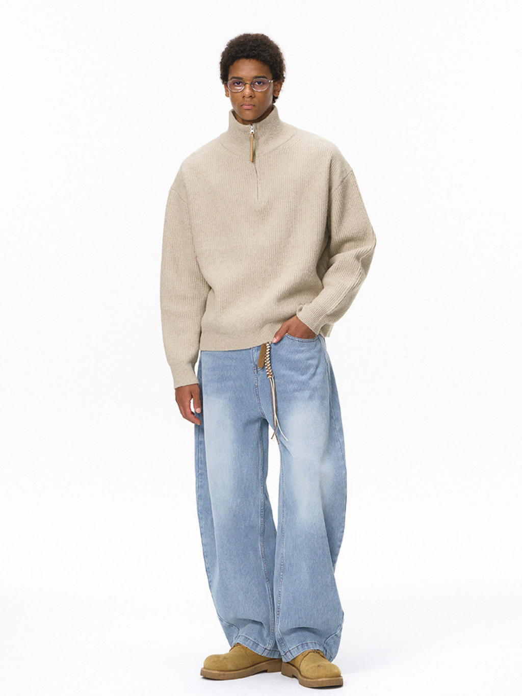 Thistle - Half-Zip High-Neck Knit Sweater