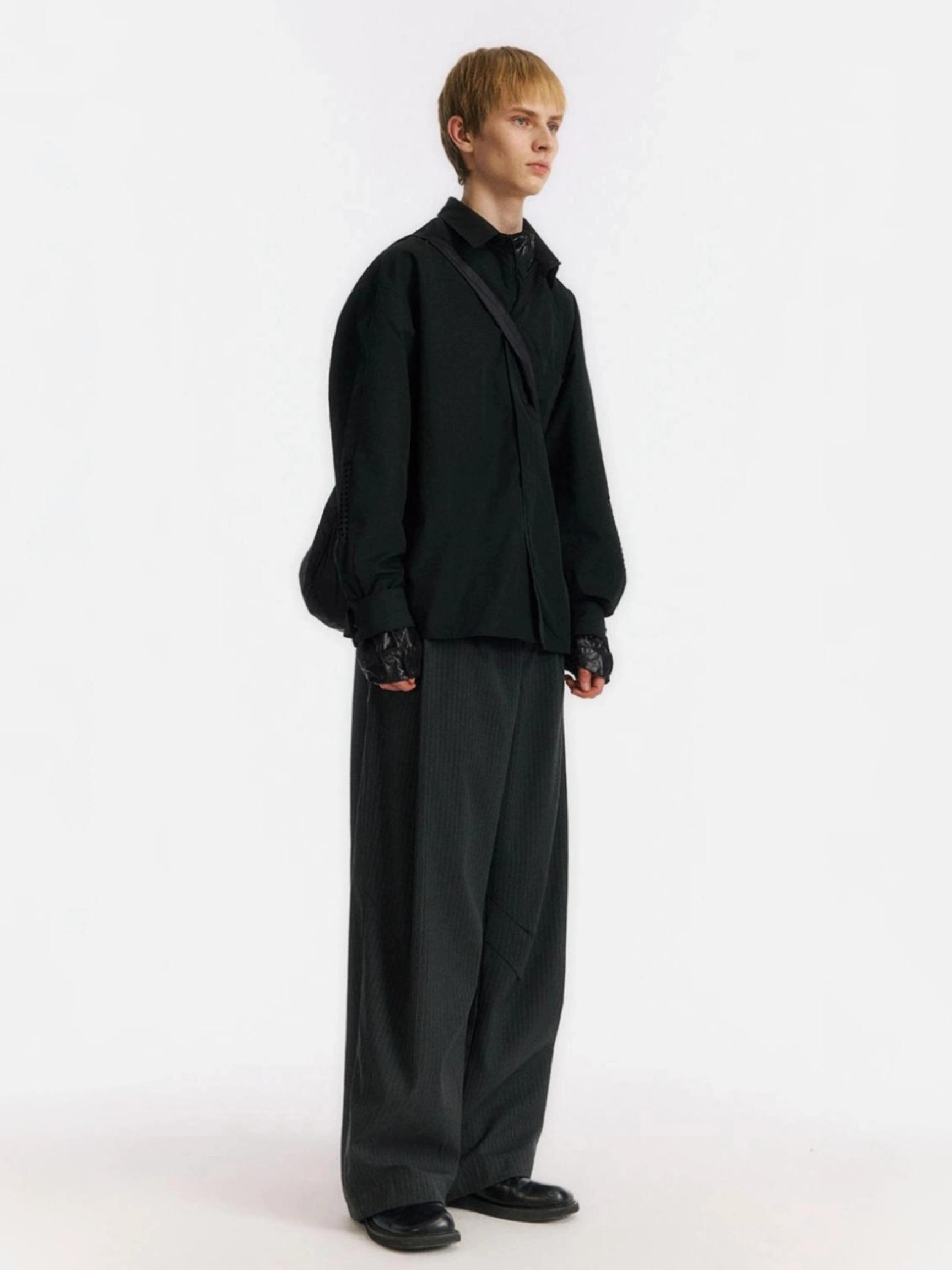 FernGully - Unisex Breathable Striped Relaxed Drape Wide-Leg Pants