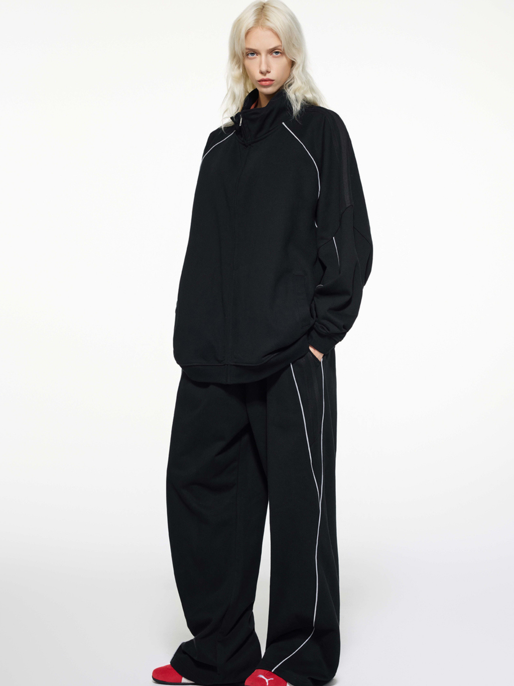 Thunderclaw - Unisex Reflective Stripe Straight-Leg Jogger Pants