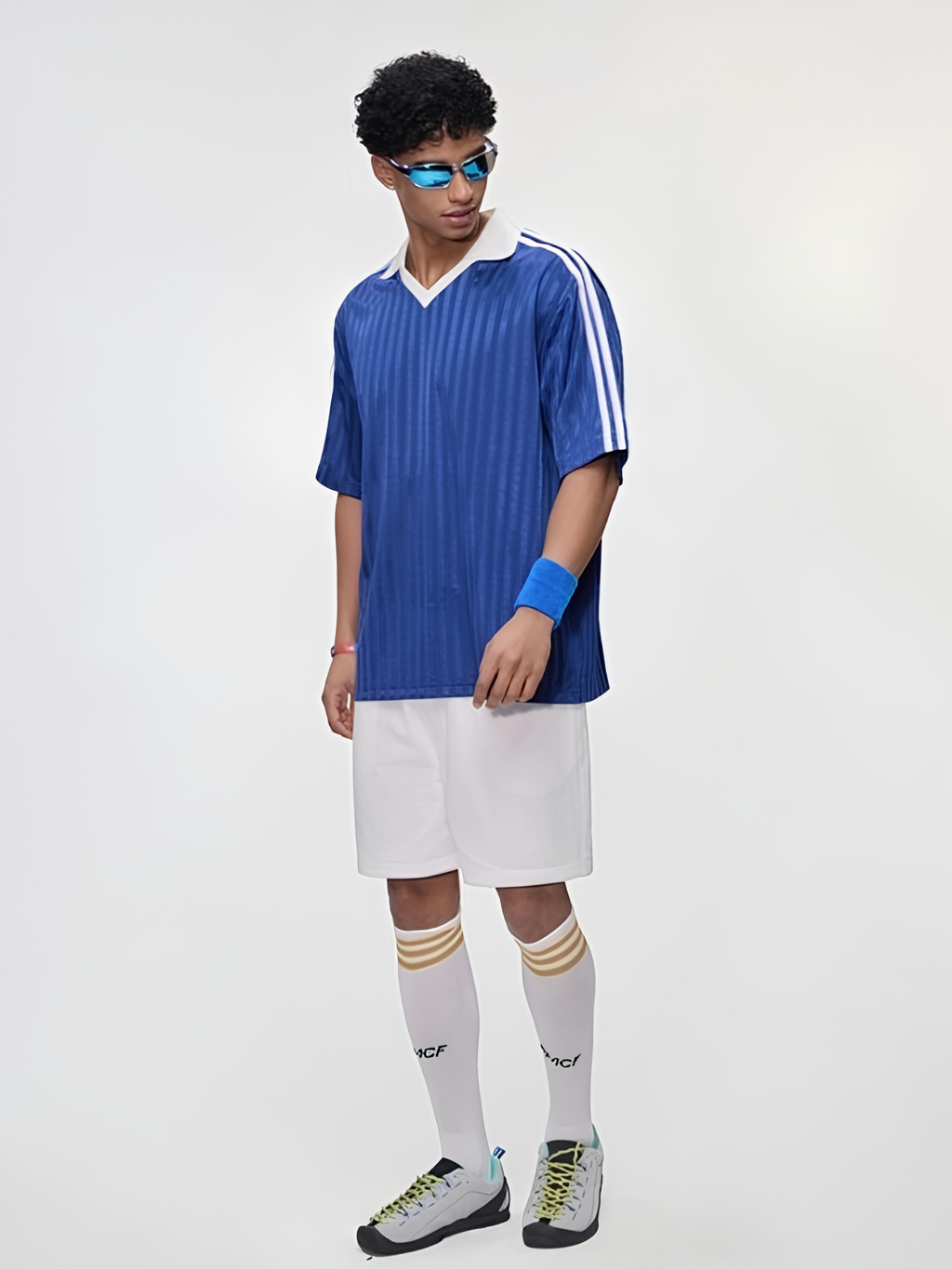 DashFit - Unisex Lightweight Striped V-Neck T-Shirt