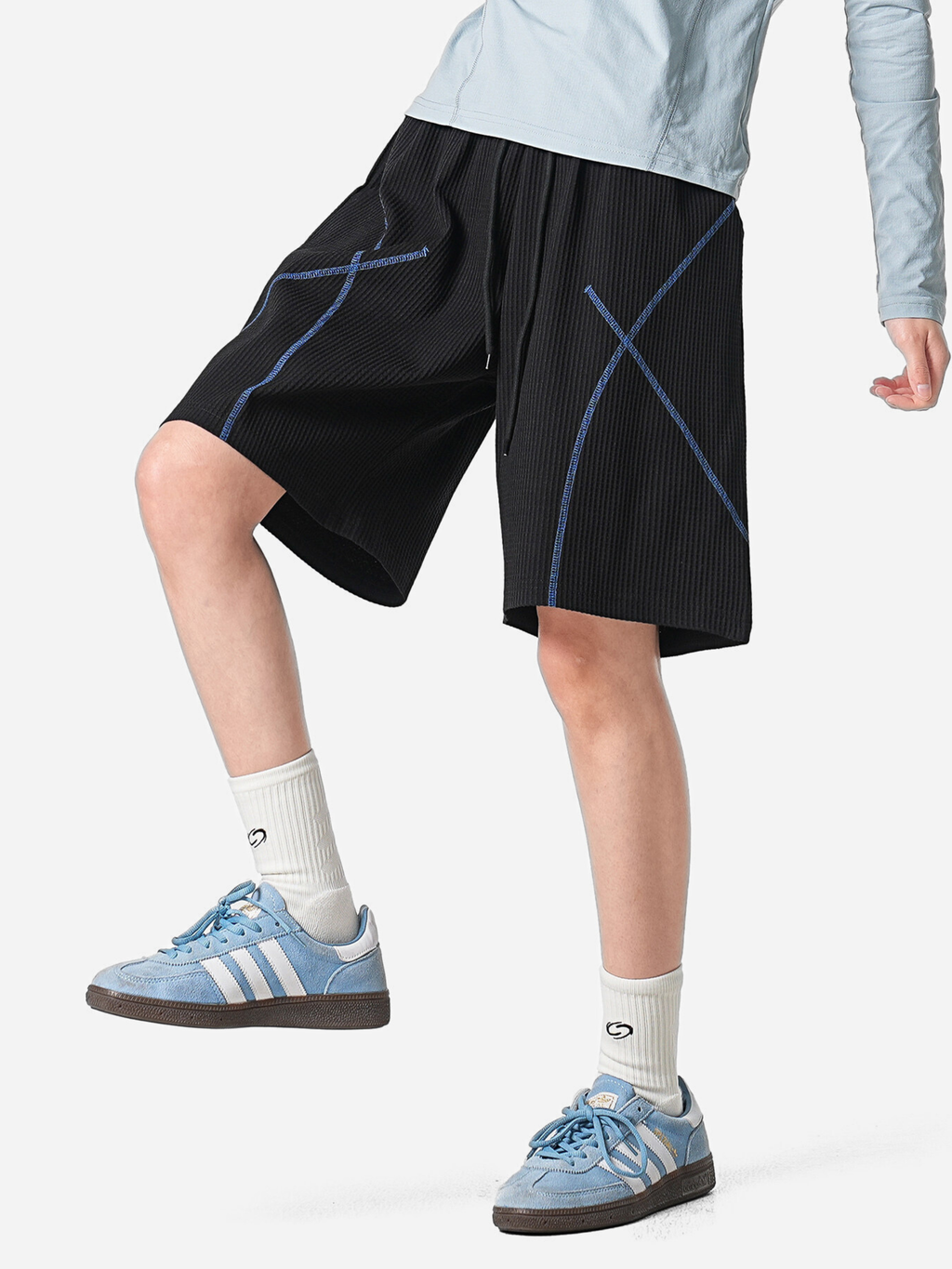 Emberbreeze - Unisex Moisture-Wicking & Quick-Dry Contrast Stitch Knit Shorts