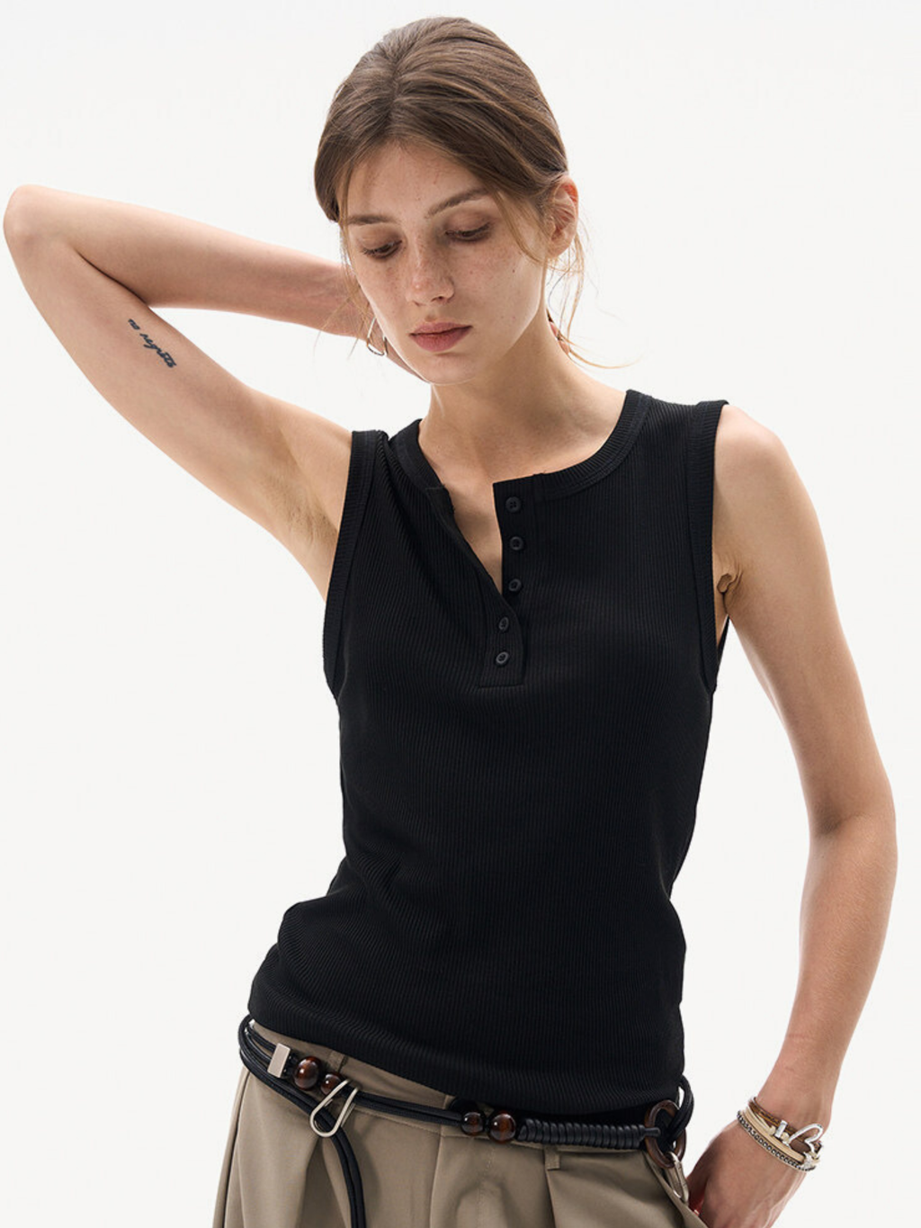 Frostfall - Slim Fit Ribbed Sleeveless Tank Top