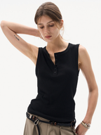 Frostfall - Slim Fit Ribbed Sleeveless Tank Top