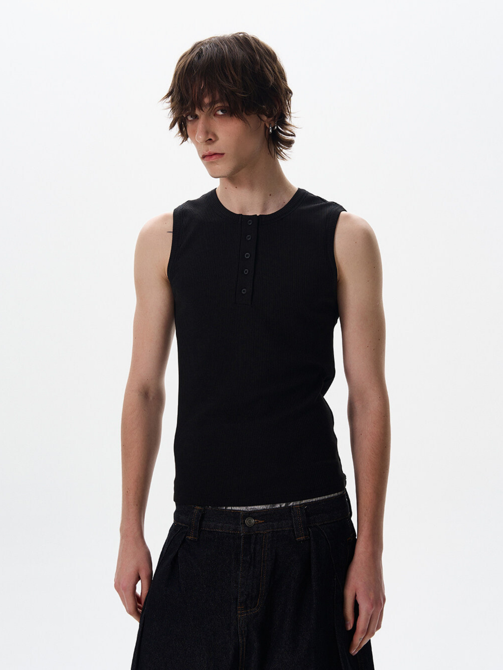 Frostfall - Slim Fit Ribbed Sleeveless Tank Top