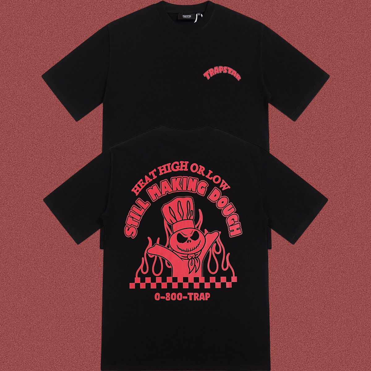 TRAPSTAR Black Red Graphic T-Shirt