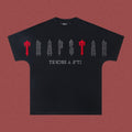 TRAPSTAR Gothic Red Logo Black T-Shirt