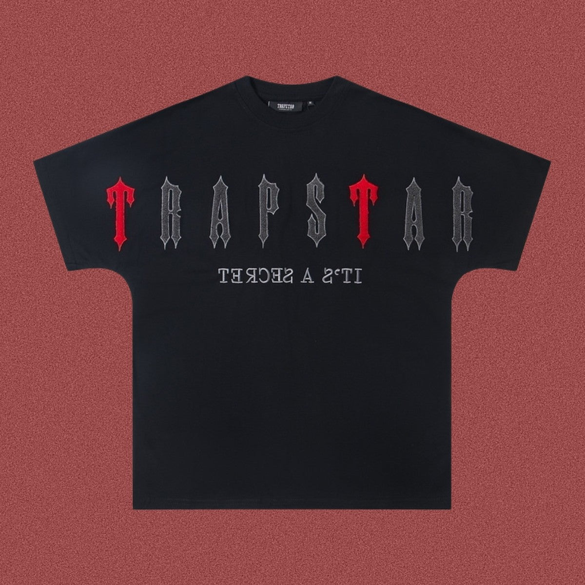 TRAPSTAR Gothic Red Logo Black T-Shirt