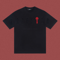 TRAPSTAR Red Logo Embroidery T-Shirt Black