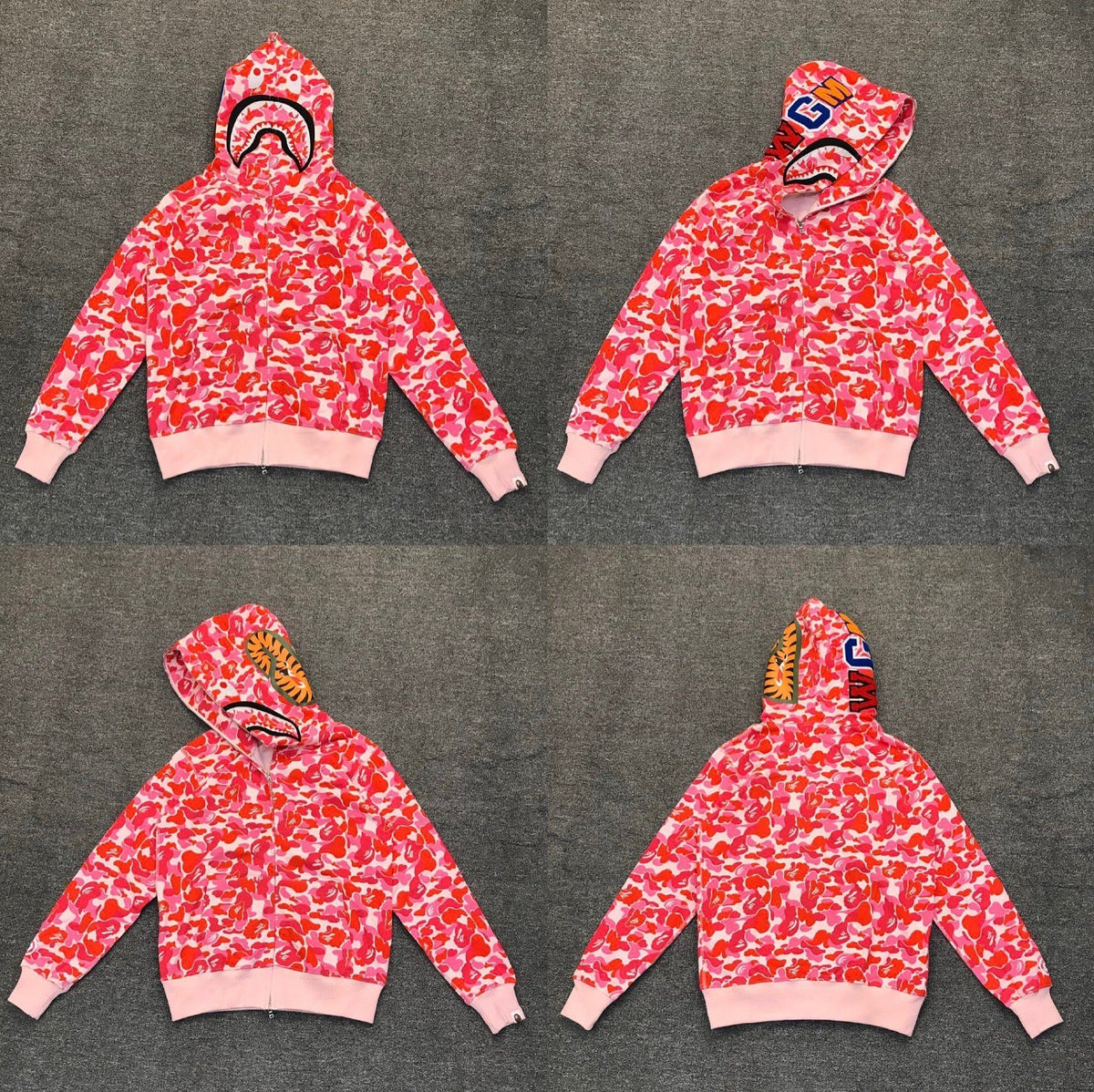BAPE Shark Pink Camo Full Zip Hoodie
