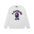 BAPE Purple Camo Ape Head Crewneck Sweatshirt White