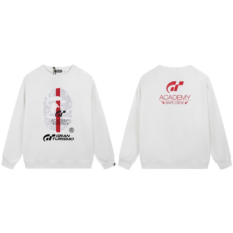 BAPE x Gran Turismo Academy Graphic Crewneck Sweatshirt White